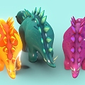 Cartoon Dinosaur Stegosaurus Cartoon Animal Low Poly Dinosaur 3d model