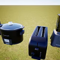 Modern Black Kitchen Daily Electrical Appliances Including Cuisinart Toaster And Food Processor With Sleek Design