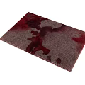 Stylish Square Rug with Abstract Red and Brown Pattern and Woven Texture 3d model
