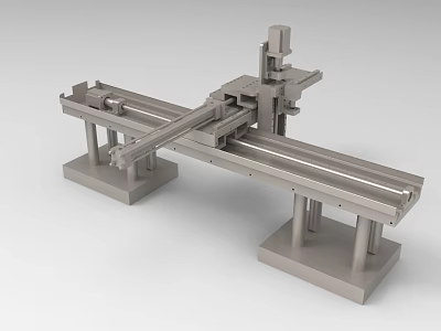 Industrial Automated Robotic Arm System with Linear Rail Base and Precision Mechanical Structure 3d model