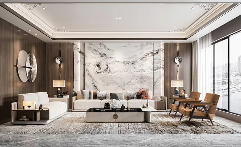 New Chinese Living Room 3d model