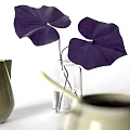 Beige Ceramic Tableware Set With Tray Large Jug Small Jug Cup And Purple Leaves