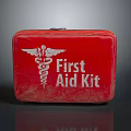 Red First Aid Kit With Medical Symbol For Home Emergency Safety Supplies
