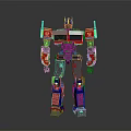 Transformers Robot Model Featuring Red Blue Gray Colors And Mechanical Standing Structure
