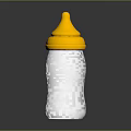 Baby Bottle With White Body Yellow Cap Modern Smooth Surface For Baby Feeding