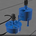 Blue Industrial Mixing Tanks With Electric Motors And Stands Shuangyu Brand Equipment Featuring Connecting Hoses