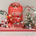 Christmas Day Beauty Chen Activities Commercial Beauty Chen Christmas Tree Christmas Eve Gift Gift Box Santa Claus Snowman Christmas Photo Card Point Christmas Sled Elk Fawn 3d model