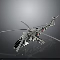 Space Exploration Martian Helicopter 3D Model With Gray White Camouflage Rotor And Red Markings