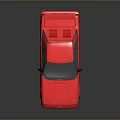 Red Sports Car With Two Door Design And Rear Spoiler On Shiny Surface