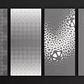 Abstract Geometric Panel Designs With Dot Patterns And Textured Surfaces 3d model
