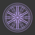 Gray Circular Mechanical Component With Radial Spokes Central Hub And Outer Ring 3d model