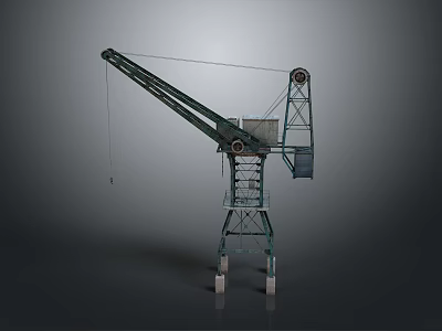 Industrial Functional Vehicle Crane with Tower Structure Lifting Arm and Stable Base Design 3d model