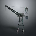Industrial Functional Vehicle Crane with Tower Structure Lifting Arm and Stable Base Design 3d model
