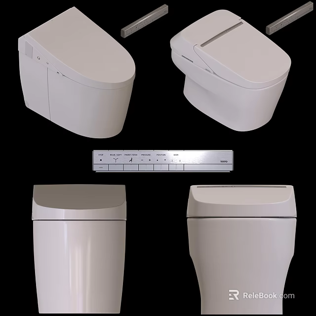 Modern White Toilet Design With Different Angles And Ceramic Finish For Bathroom 3d model 