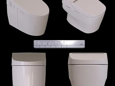 Modern White Toilet Design With Different Angles And Ceramic Finish For Bathroom 3d model