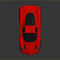 Red Sports Car With Sleek Design And Reflection On Dark Background