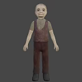 3D Character Model Wearing Brown Vest And Green Shirt In Room With Windows