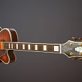 Classic Red Semi Hollow Body Electric Guitar With F Hole And Inlaid Fretboard Design