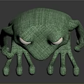 Cute Green Frog Stuffed Doll With Big Eyes And Woven Body Texture