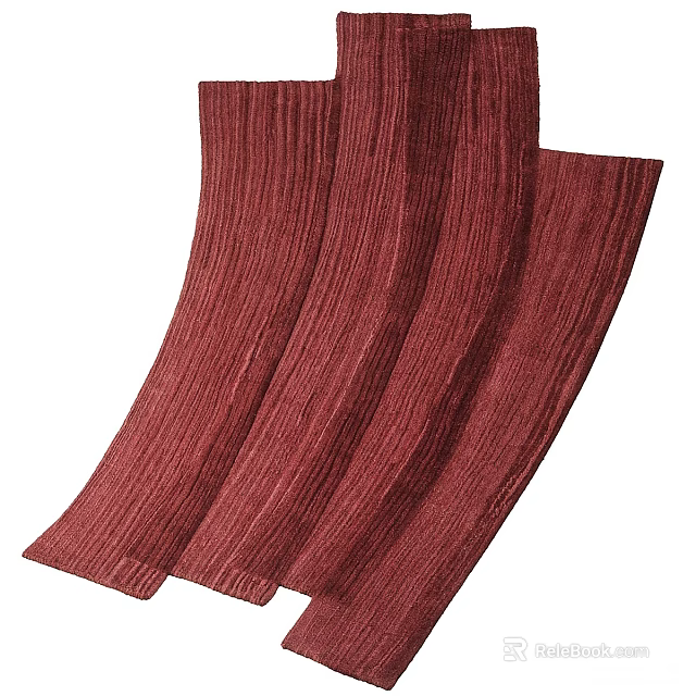 Stylish Red Ribbed Textured Wall Decor For Modern Home Interior 3d model 