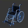 Durable Industrial Wheelchair With Steel Frame And Black Seat For Mobility Support