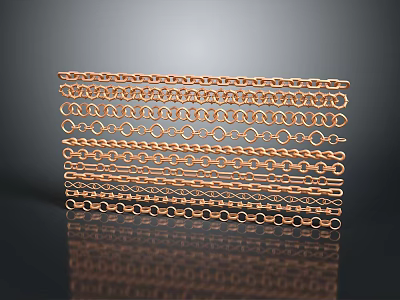 Modern chain all kinds of chain bracelet rigid chain 3d model