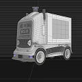 Functional White Vehicle With HELLO Text And Blue Top Light For Urban Delivery