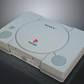 Classic Sony PlayStation Gaming Console With Dual Controller Ports And Logo