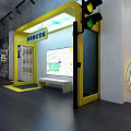 Exhibition Booth Featuring Simulated Driving Storm Cycling Bicycle Display And Modern Design Elements 3d model