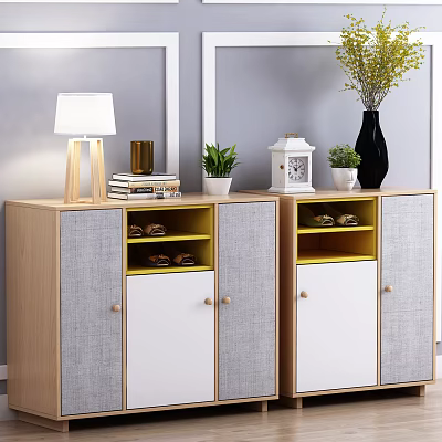 Modern Shoe Cabinet Cloth Door Panel Shoe Cabinet Accessories 3d model