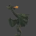 Mythical Dragon Game And Movie Character With Detailed Wings And Scaled Body