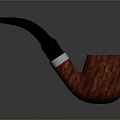 Elegant Red Wood Grain Pipe With Black Mouthpiece And Silver Band