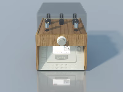 Smart Machine With Wooden Casing Top Knobs And Front Control Panel 3d model