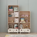 Cute Children's Bookcase With Animal Face Design Light Wood White Shelves With Books Toys Decorations