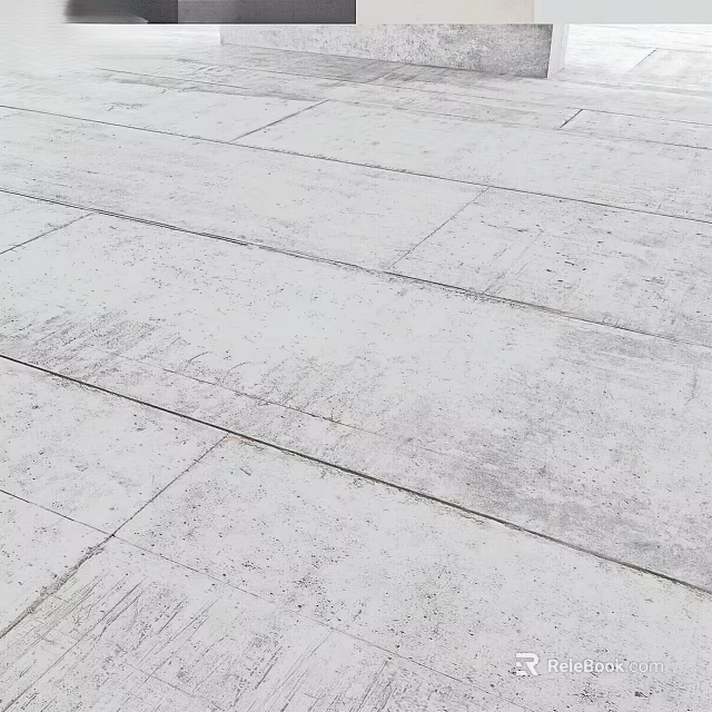 Gray Concrete Floor With Square Panels And Textured Surface Design 3d model