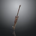 Ornate Ancient Mythical Sword Weapon With Intricate Red Black Hilt Design