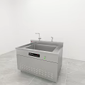Stainless Steel Commercial Kitchen Sink Appliance With Electric Control And Faucet