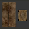 Two Rustic Wooden Stools With Simple Design And Four Legged Textured Structure