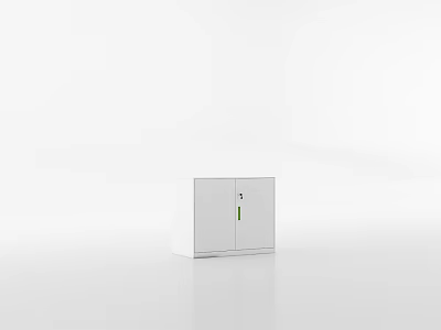 Modern White Bookcase With Two Doors Simple Design And Smooth Storage Solution 3d model