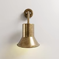 Vintage Brass Wall Light With Cone Shaped Design And Warm Illumination For Home Decor