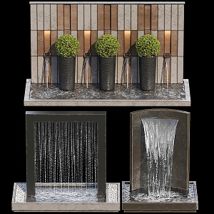 Modern Fountain Landscape 3d model