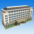 Modern Multi Storey Office Building Exterior With Multiple Windows And Entrance Greenery