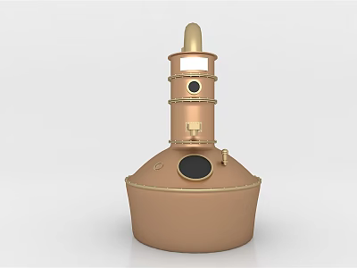 Light Luxury Distiller Distiller Brewing Factory 3d model