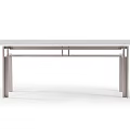 Sleek Modern Dining Table With Clear Glass Top And Sturdy Metal Frame Design