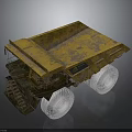 Yellow Heavy Duty Dump Truck with Large Tires and Rugged Bed Design
