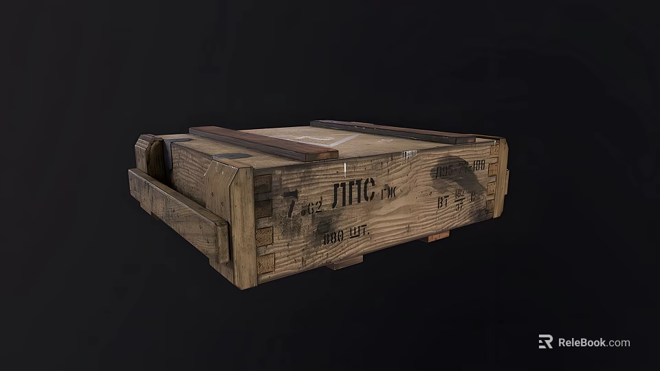 Military Weapon Wooden Storage Case For Ammo Transport And Secure Protection 3d model 