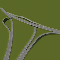 Complex Road Interchange Infrastructure with Multi Lane Curved Roads and Traffic Connectivity