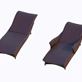 Two Dark Brown Woven Outdoor Lounge Chairs With Modern Sleek Design
