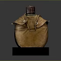 Vintage Brown Leather Water Bottle With Red Cap And Black Base Classic Design