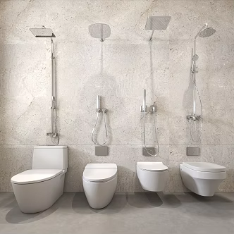 Modern toilet seat shower 3d model